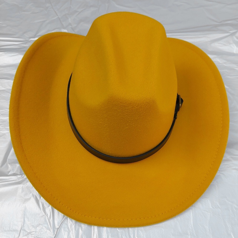 Mustard Yellow Western Fedora Hat
